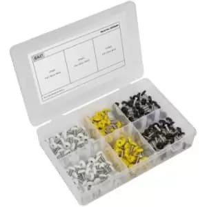AB195NP 4.8mm x 18mm Numberplate Screw Assortment 195pc - Plastic Enclosed Head - Sealey