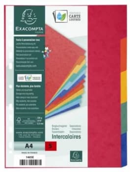 Exacompta Dividers A4 225g 5 Part Plain