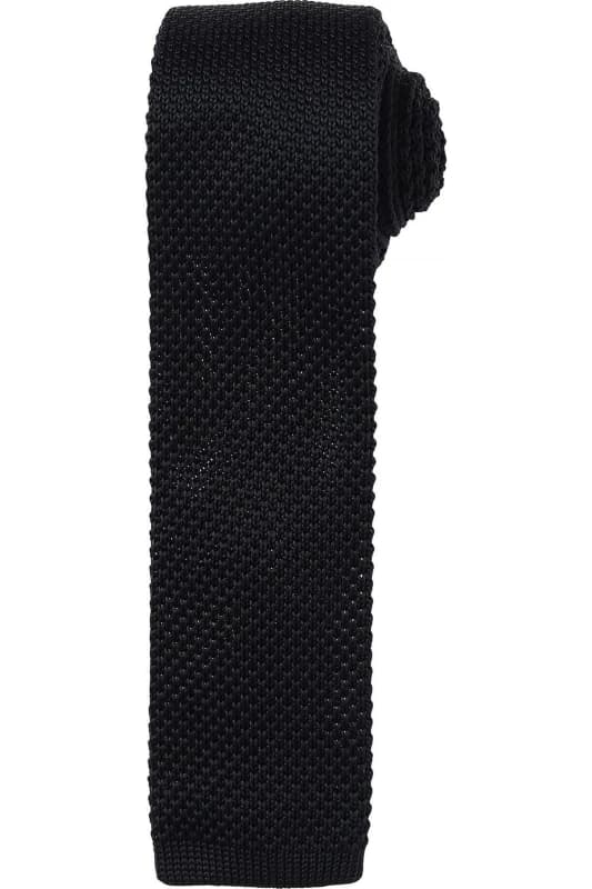 Premier Premier Men Slim Textured Knit Effect Tie in Black One Size Male 5057080771004