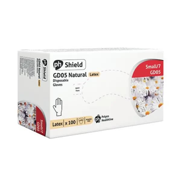 Ph Shield Shield Powder-Free Latex Gloves Small Natural (Pack of 100) GD05 GD05 - S