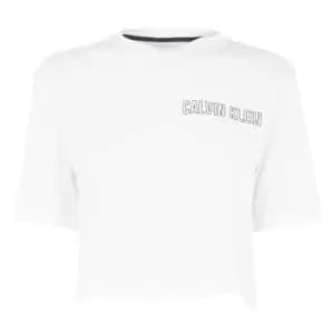 Calvin Klein Performance Cropped Short Sleeve T Shirt - White