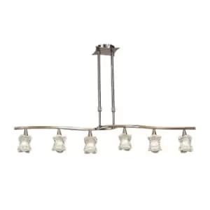 Rosa Del Desierto Telescopic Linear Pendant Line 6 Light G9, Antique Brass
