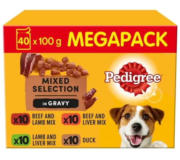 Pedigree Mixed Varieties in Gravy Wet Dog Food 40 x 100g