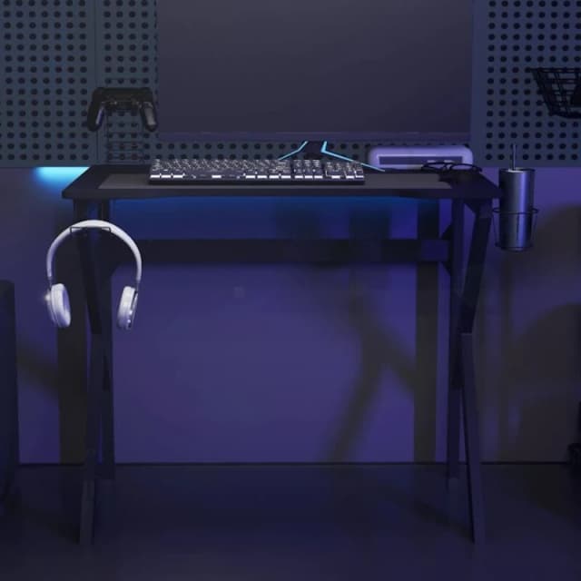 VIDAXL Gaming Desk with k Shape Legs Black 90x60x75cm Vidaxl 8720286566633