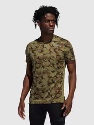 adidas Jungle Camo T-Shirt, Khaki, Size L, Men