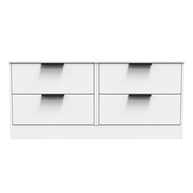 Nashville Ready Assembled White 4 Drawer Wide Chest (H)521mm (W)1146mm (D)395mm