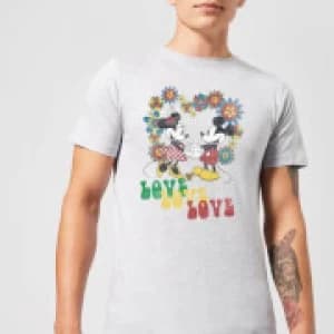 Disney Mickey Mouse Hippie Love T-Shirt - Grey - 3XL
