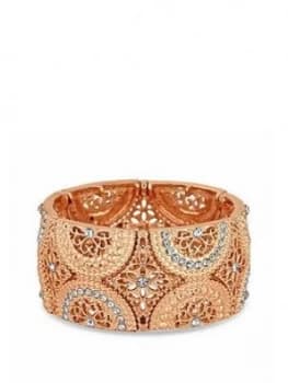 Mood Mood Rose Gold Plated Filigree Stretch Bracelet
