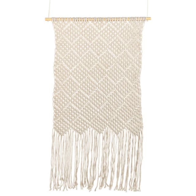 Beliani Fabric Wall Hanging Okara Cotton 126cm Beige