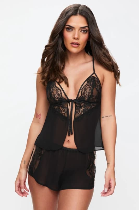 Ann Summers Womens Enchanting Cami Set in Black Size: 2XL Black Female 2XL