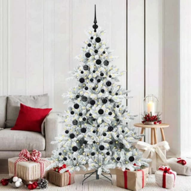 Vidaxl Artificial Hinged Christmas Tree White 180 Cm Pvc And Steel