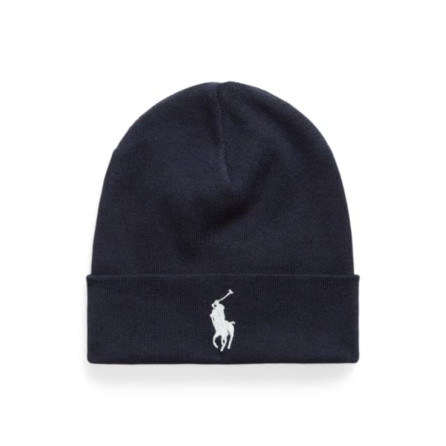 Polo Ralph Lauren Combed Cotton Beanie Navy Hthr/Cream unisex One Size