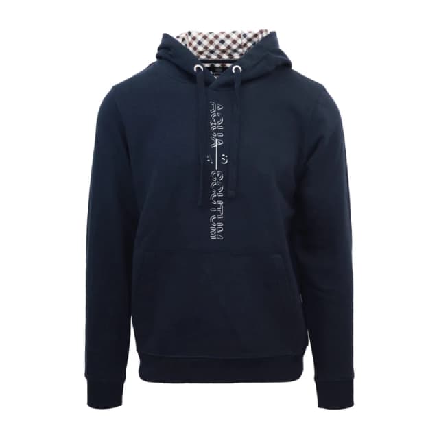 Aquascutum Mens Hdy Sweat Pull Over Hoodie - Blue Male S