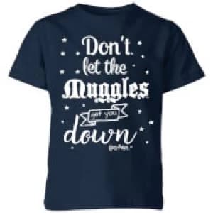 Harry Potter Don't Let The Muggles Get You Down Kids T-Shirt - Navy - 11-12 Years