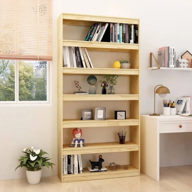 VIDAXL Book Cabinet/Room Divider 100x30x200cm Solid Pinewood Vidaxl 8720286609286