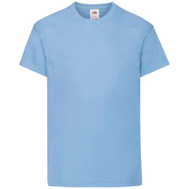 Fruit of the Loom Original T-Shirt in Light Blue Size: 12-13 Years Light Blue Unisex 12-13 Years