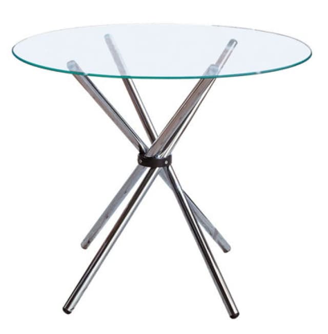 Premier Housewares Afton Dining Table With Clear Glass Top Silver