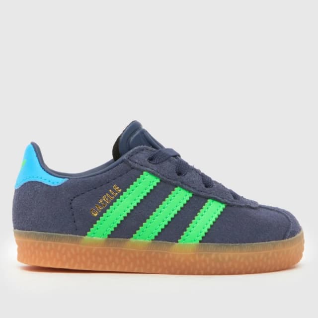 adidas Navy & Green Gazelle Boys Toddler Trainers Navy & Green UK 7 (EU 24)