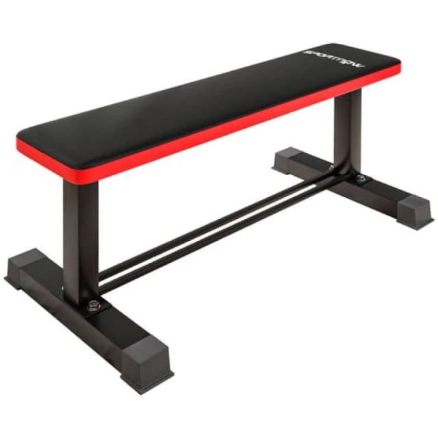 SPORTNOW Flat Weight Bench with Dumbbell Rack, 300KG Weight Capacity, Black A91-337V00BK