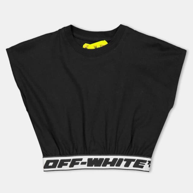 Off White Kids Cropped T-Shirt Black female 8Y
