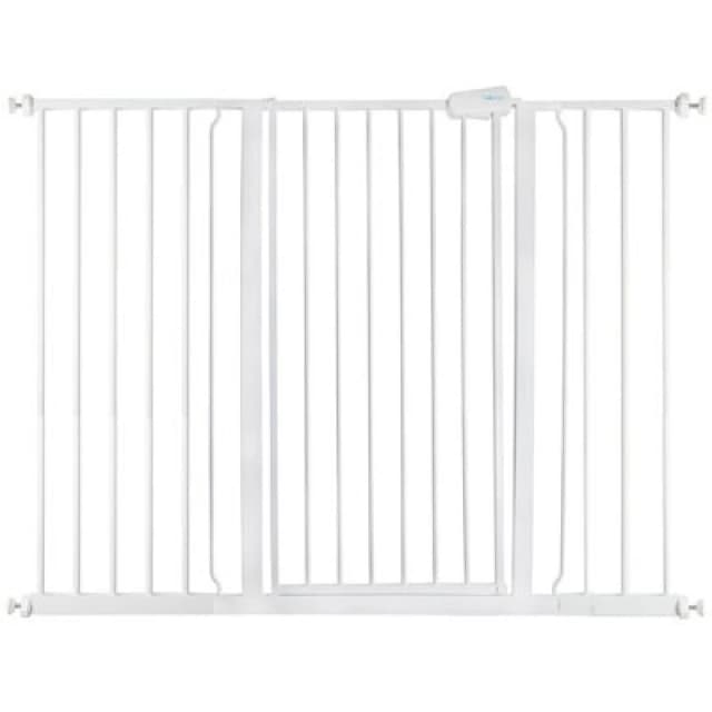 Safetots Extra Tall Metal Safety Gate Pressure Fit, 126.7Cm - 134.3Cm, White, 104Cm In Height, Extra Tall Baby Gate