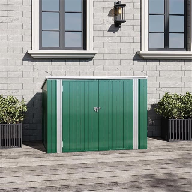 Breeins Outdoor 6x3fts Metal Bike Storage Shed Green Green L
