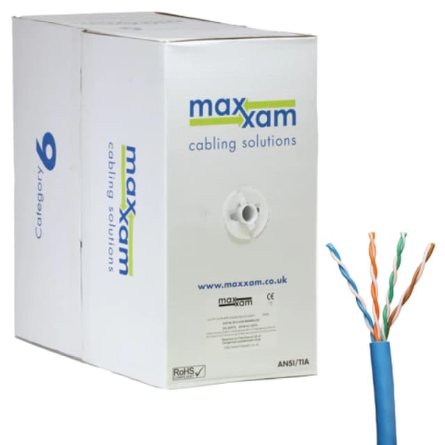 Cablenet Cat6 Blue U/UTP LSOH 23AWG Solid CPR Dca Cable 305m Reelex Bo