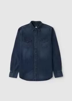Replay Mens Aged Shirt In Dark Blue