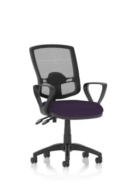 Eclipse Eclipse Plus II Lever Task Operator Chair Mesh Back Deluxe With Bespoke Colour Seat With loop Arms in Tansy Purple KCUP1627