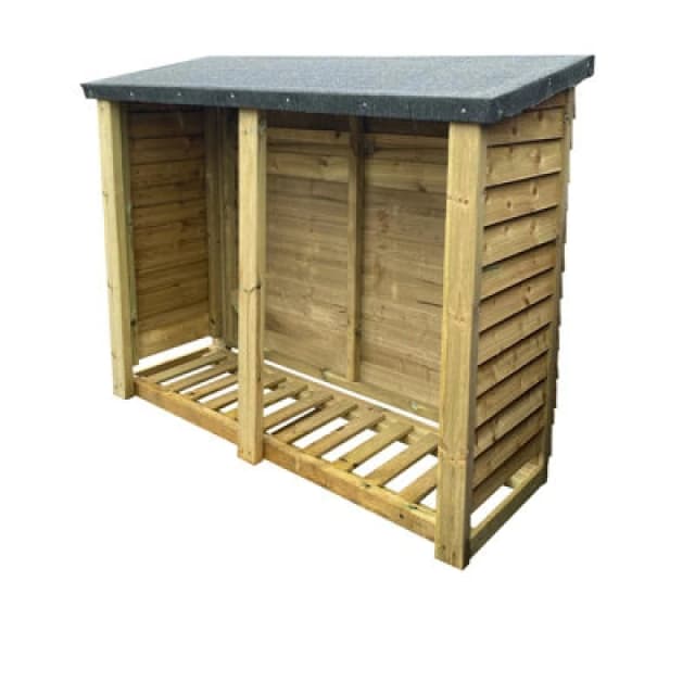 Churnet Valley Garden Furniture Ltd Felted Heavy Duty Log Store - Timber - L67 X W180 X H120 Cm - Minimal Assembly Required