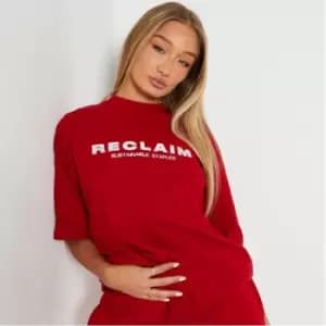 I Saw It First Reclaim Sustainable Staples Oversized T Shirt - Red