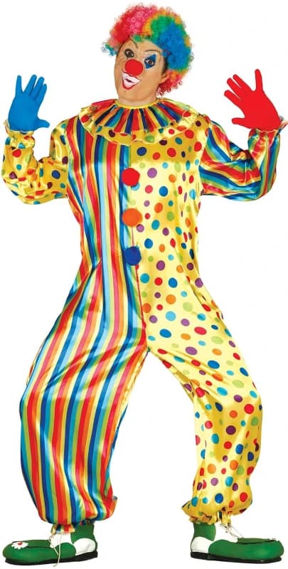 Fiestas Guirca Fancy Dress Adult Multi Onesie Clown Size: Small Multicolor Unisex S