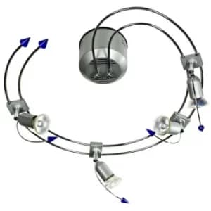 Linea Verdace Spiral 4 Light Multi Arm Semi Flush Ceiling Light Aluminum Gx5.3 Bulb