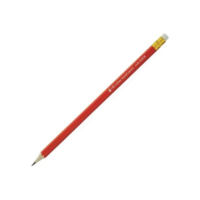 5 Star Pencil with Eraser HB Red Barrel (12 Pack) 393636