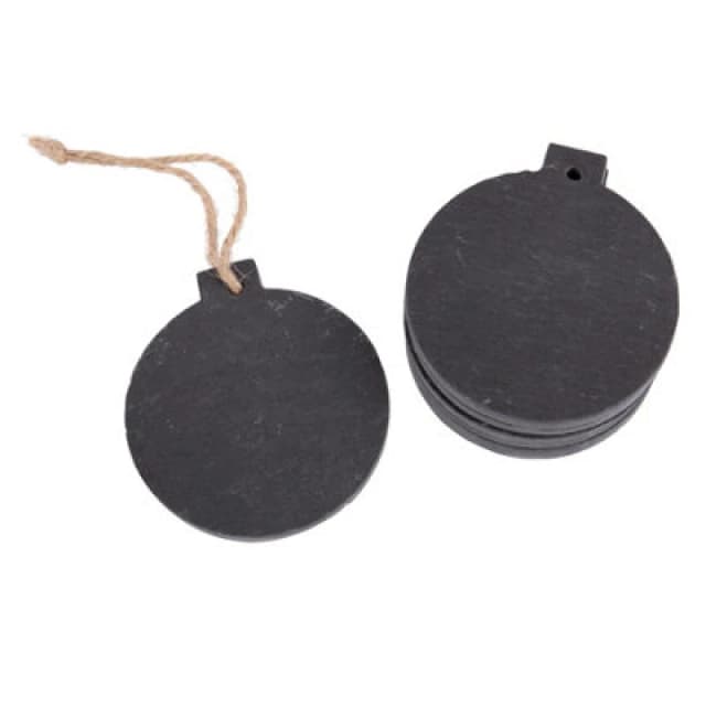 Nicola Spring Slate Christmas Tree Decorations - 7 X 8Cm - Bauble - Pack Of 6