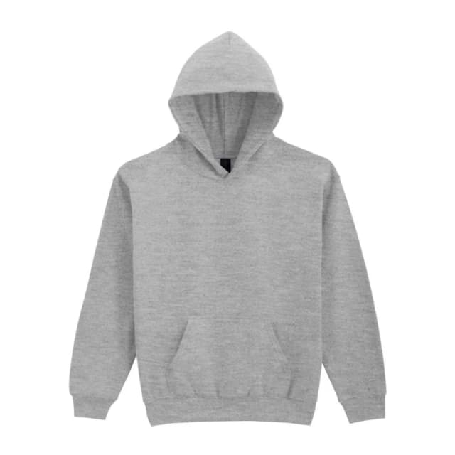 Gildan Fleece Midweight Classic Hoodie in Grey Size: 5-6 Years Grey Unisex 5-6 Years