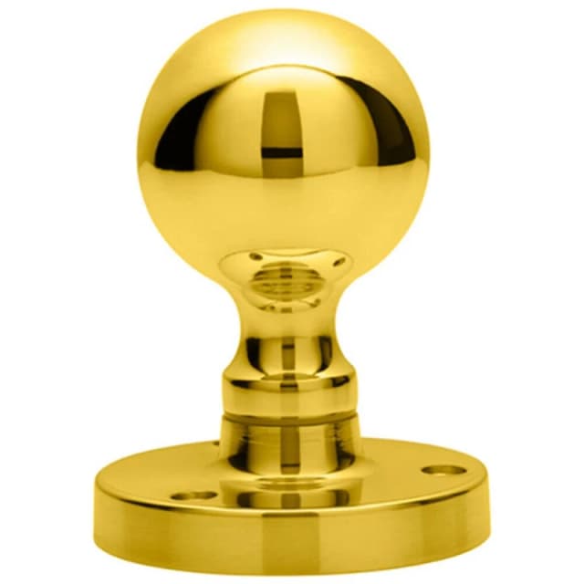 Loops PAIR Solid Ball Mortice Door Knob 45mm Diameter Polished Brass Door Handle Metallics unisex
