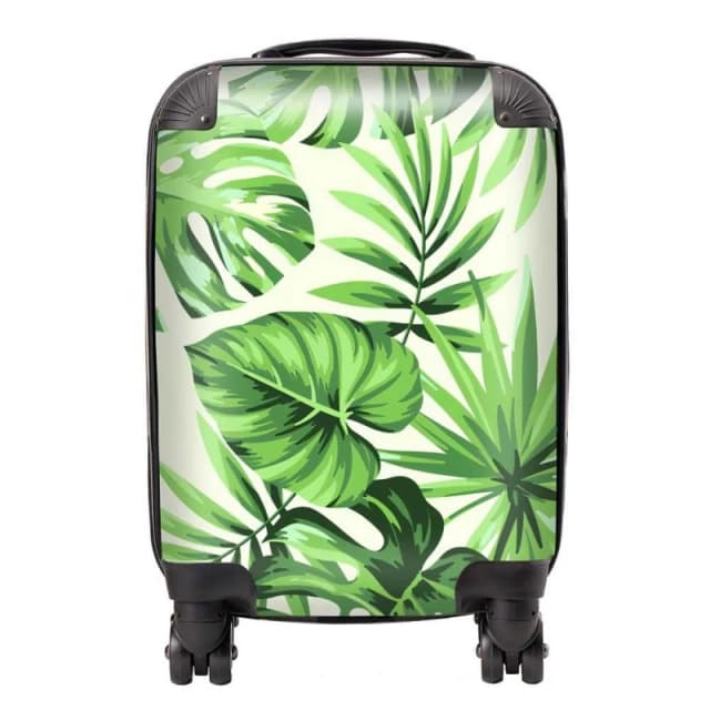 Warren Reed - Designer Exotic Palm Leaves Suitcase in Green Size: Large Green Unisex Large