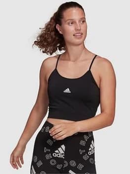 adidas adidas Seamless Spaghetti Crop Top - Black Size XS Women
