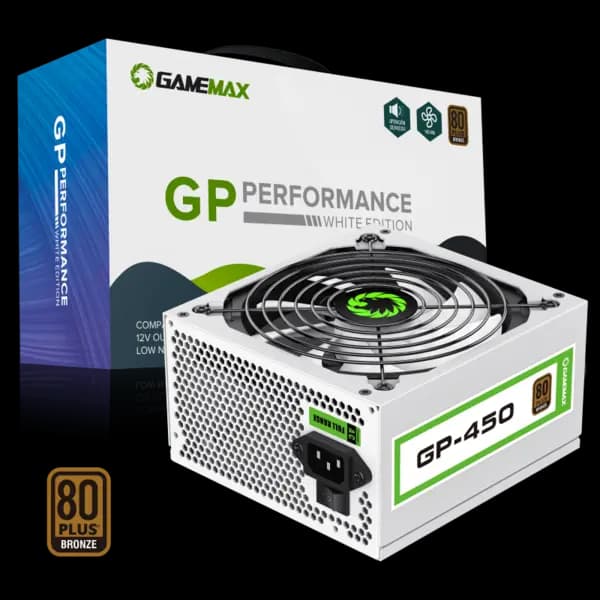 GameMax GP450 80+ Bronze PSU - WHITE