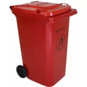 Charles Bentley 240 Litre Red Wheelie Bin - Weatherproof and durable - Red