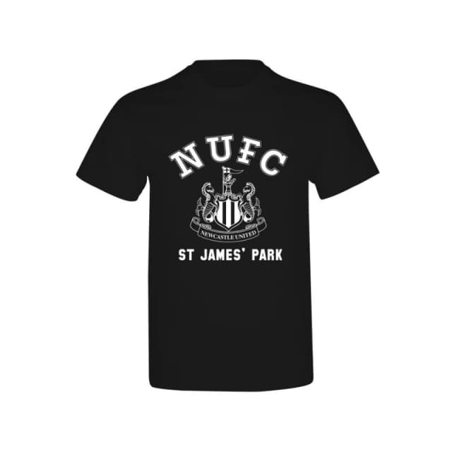 Newcastle United FC Mens St James Park T-Shirt in Black Size: Small Black Male S