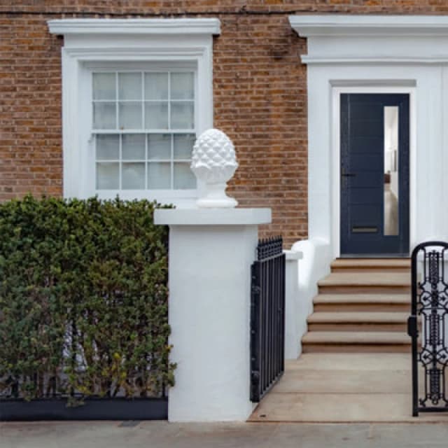 Lacerta Composite Door Monza Blue 890mm X 2090mm Open In Right Hand Clear Glass 10 Year Guarantee - Free Delivery & Smart Lock