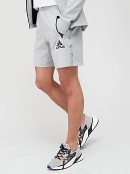 adidas Tape Shorts - Grey Heather Black, Grey Heather/Black Size XS Men