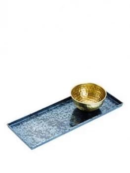 Kitchencraft ArtesÀ Blue Galvanised Serving Platter With Brass Bowl