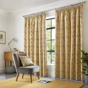 Skandi Lined Pencil Pleat/Taped Top Curtains (Ochre, 66 x 72 (168 x 183cm)) - Ochre - Alan Symonds