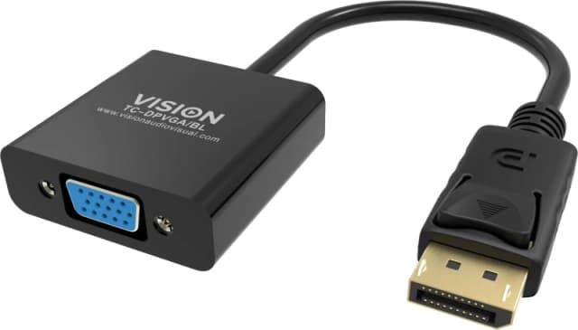 Vision Vision TC-DPVGA/BL video cable adapter DisplayPort VGA (D-Sub) Black TC-DPVGA/BL