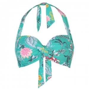 Seafolly Water Garden Halter Neck Bikini Top Womens - EVERGREEN