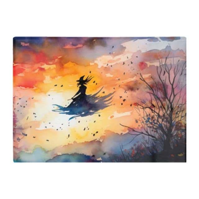 Warren Reed Designer A Watercolor Graceful Witch Glass Chopping Board
