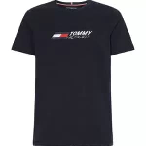 Tommy Sport Logo T Shirt Mens - Blue